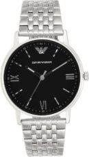 Emporio Armani Kappa Black Dial Silver Steel Strap Watch For Men - AR11152